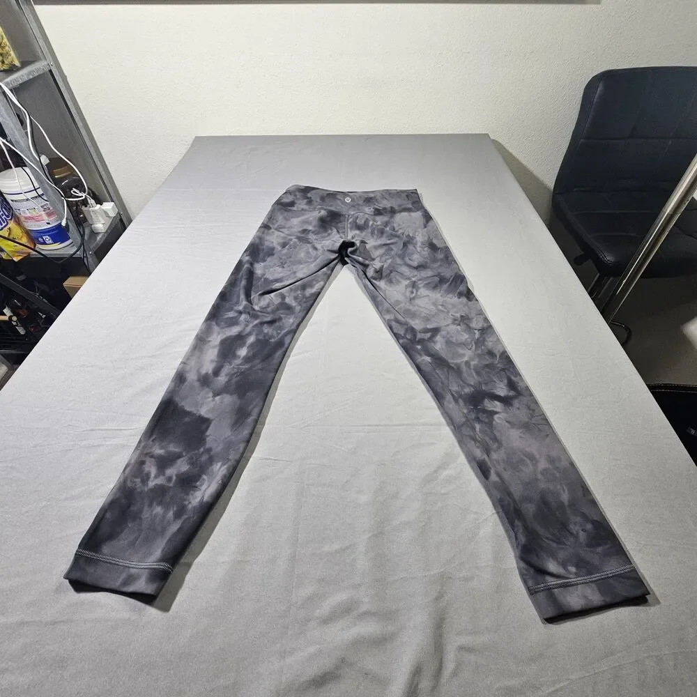 Lululemon Leggings Align High Rise Diamond Dye Pitch Grey Graphite Camo Size 4